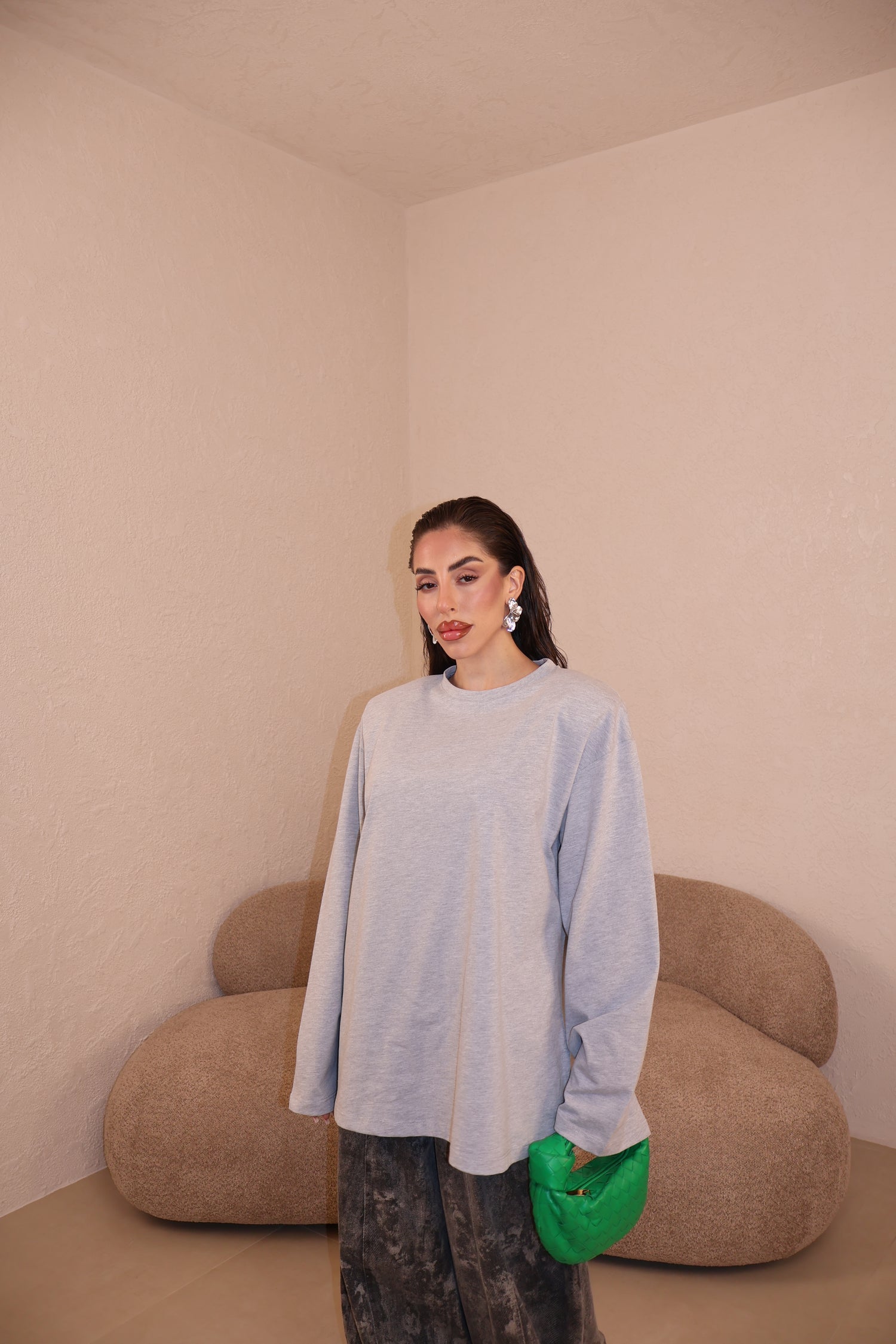 Maglia Over Spalline grey