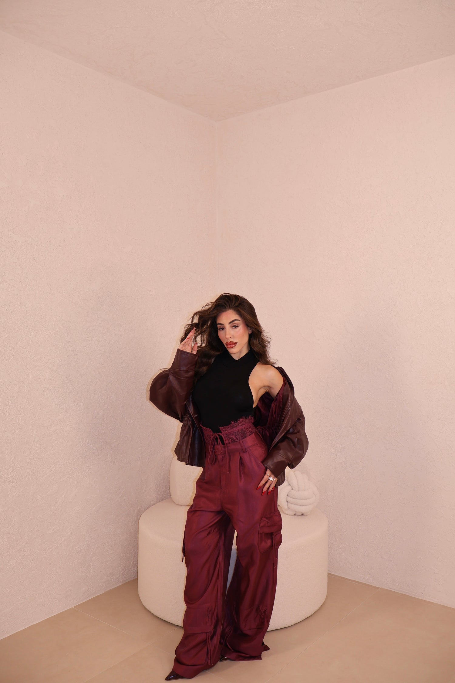 Pantaloni Metal magenta