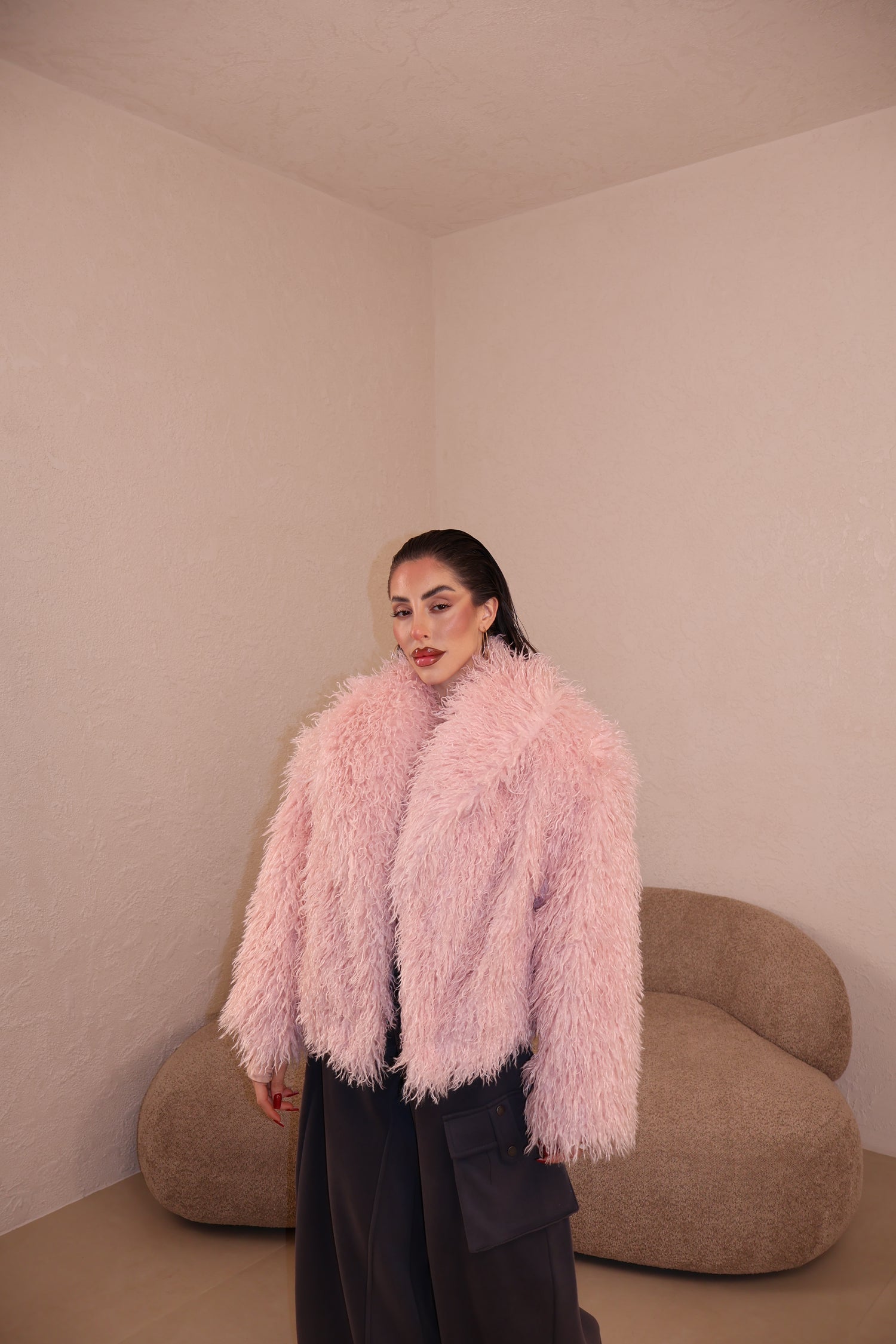 PRE-ORDER Pelliccia Mongolia pink