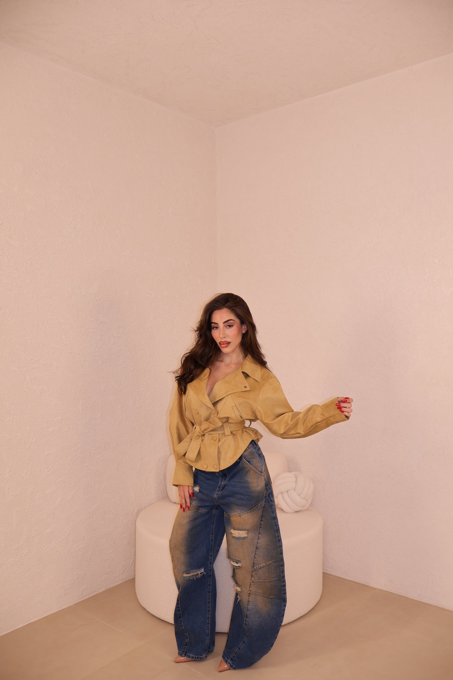 Giacca Balency camel