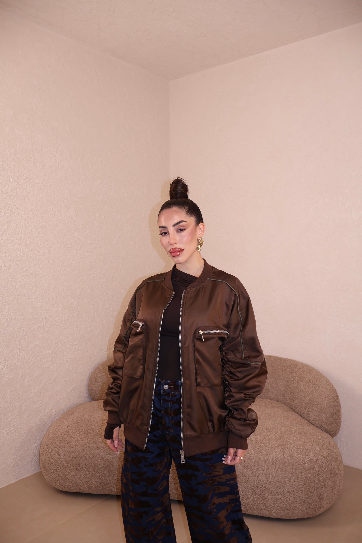 Bomber Satin choco