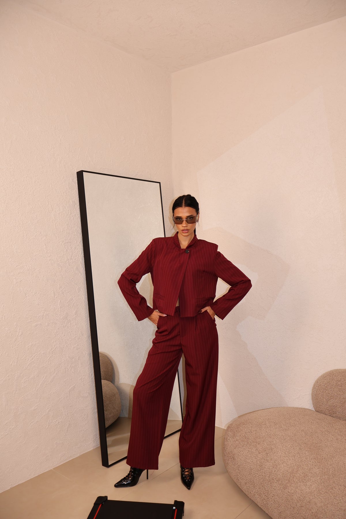 Tailleur Crop wine