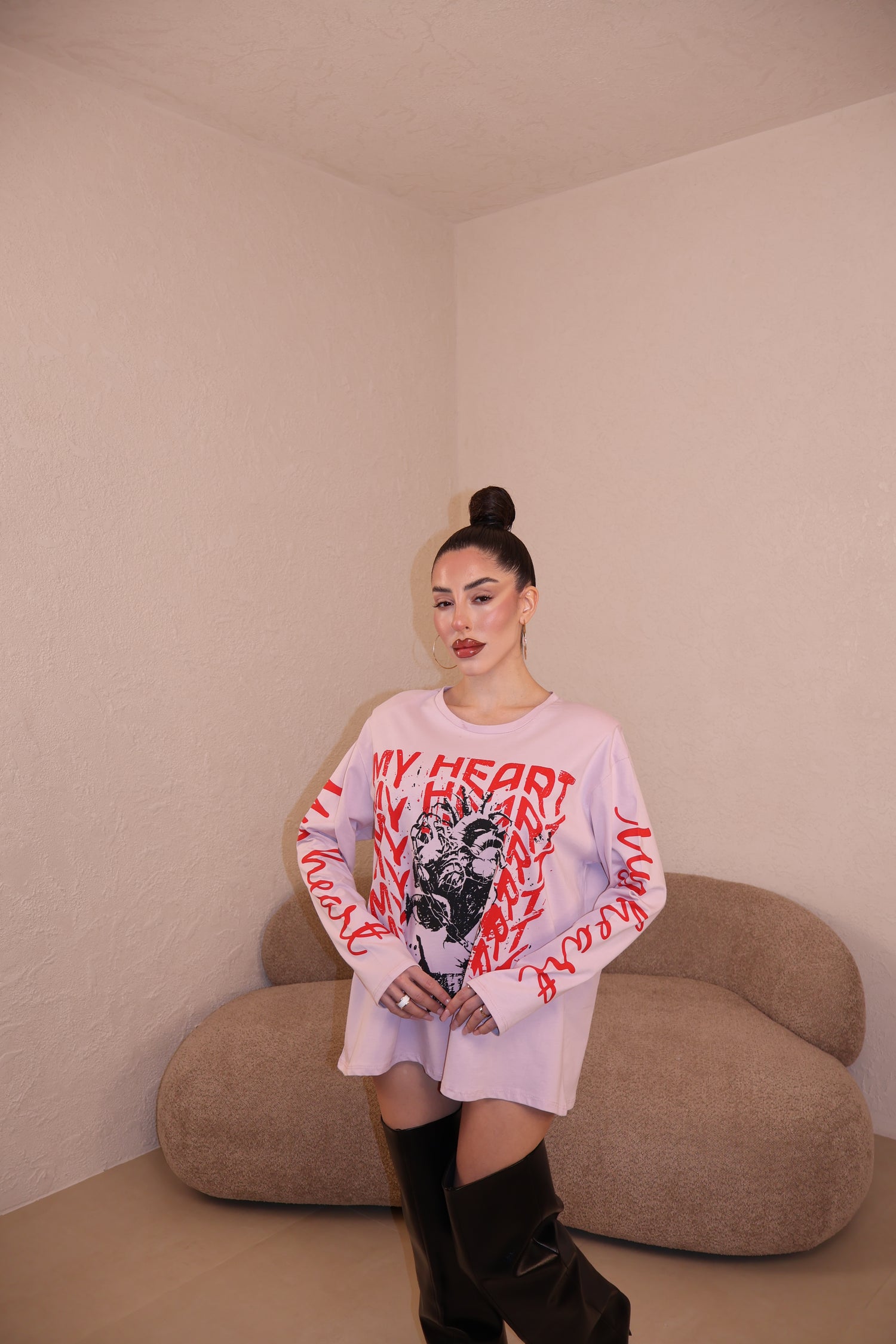 Maglia Over Heart cipria