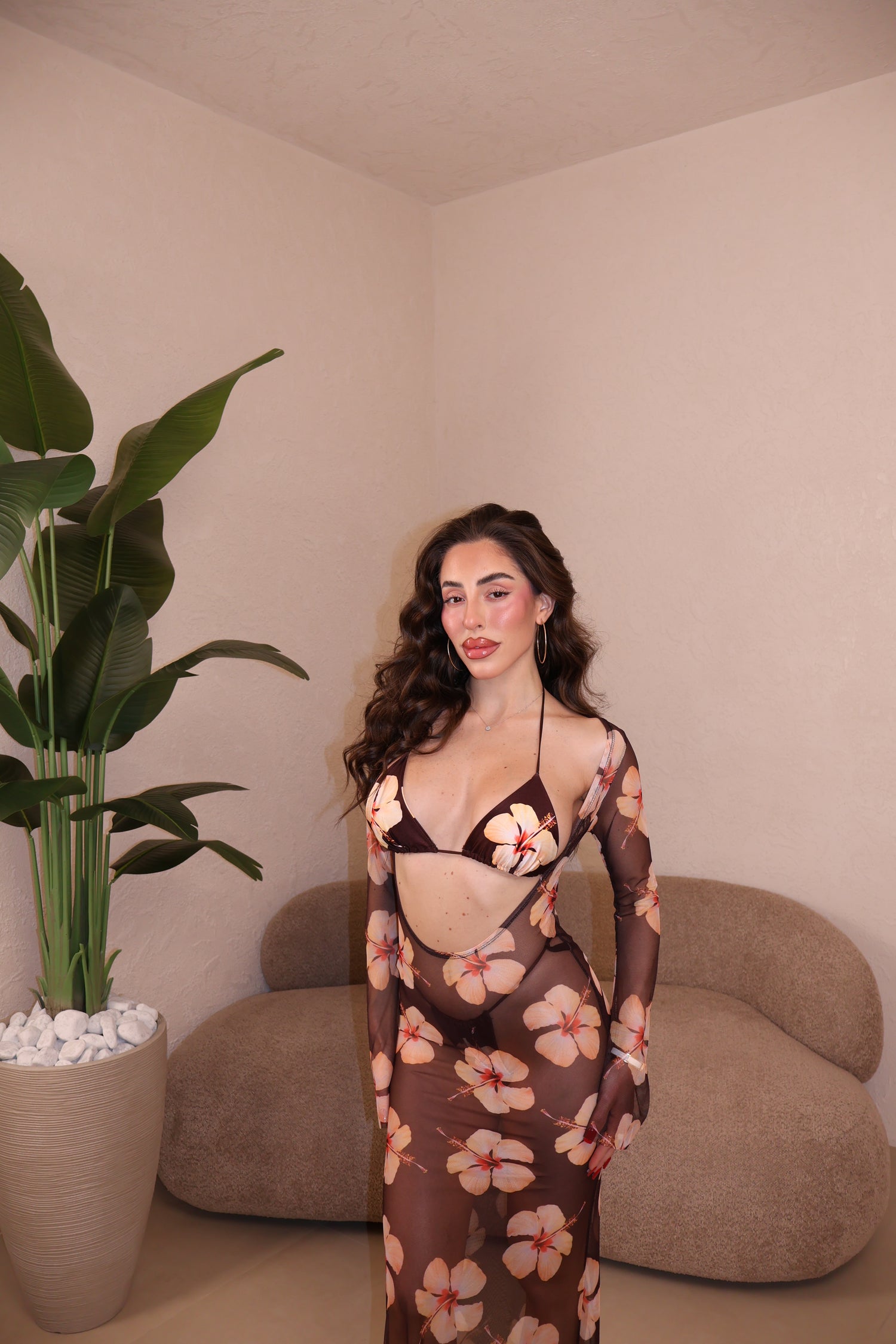 Set Bikini Flower choco