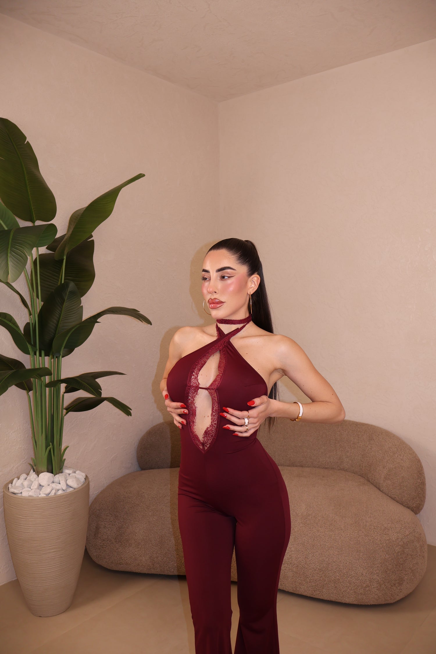 Jumpsuit Woman bordeaux