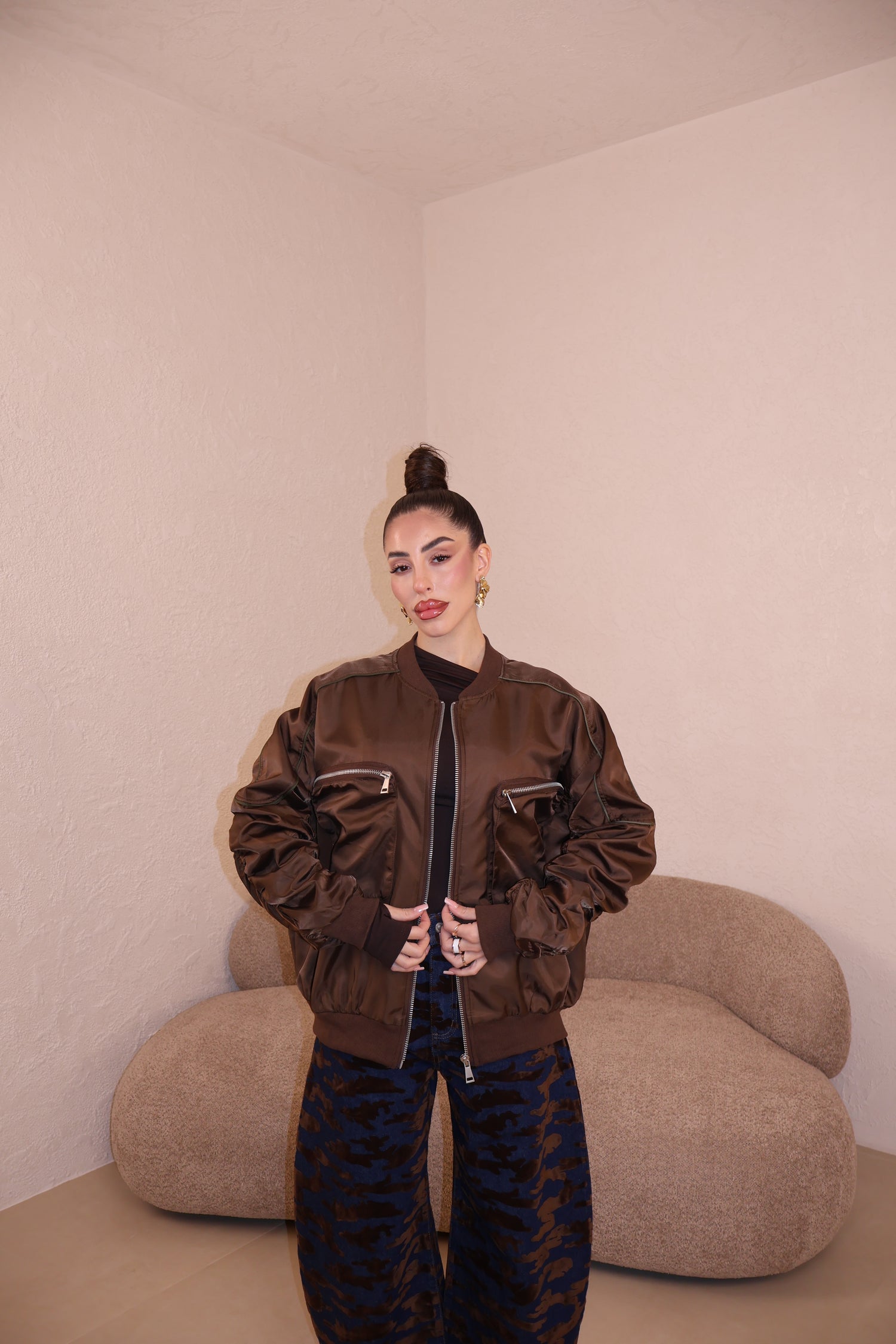 Bomber Satin choco