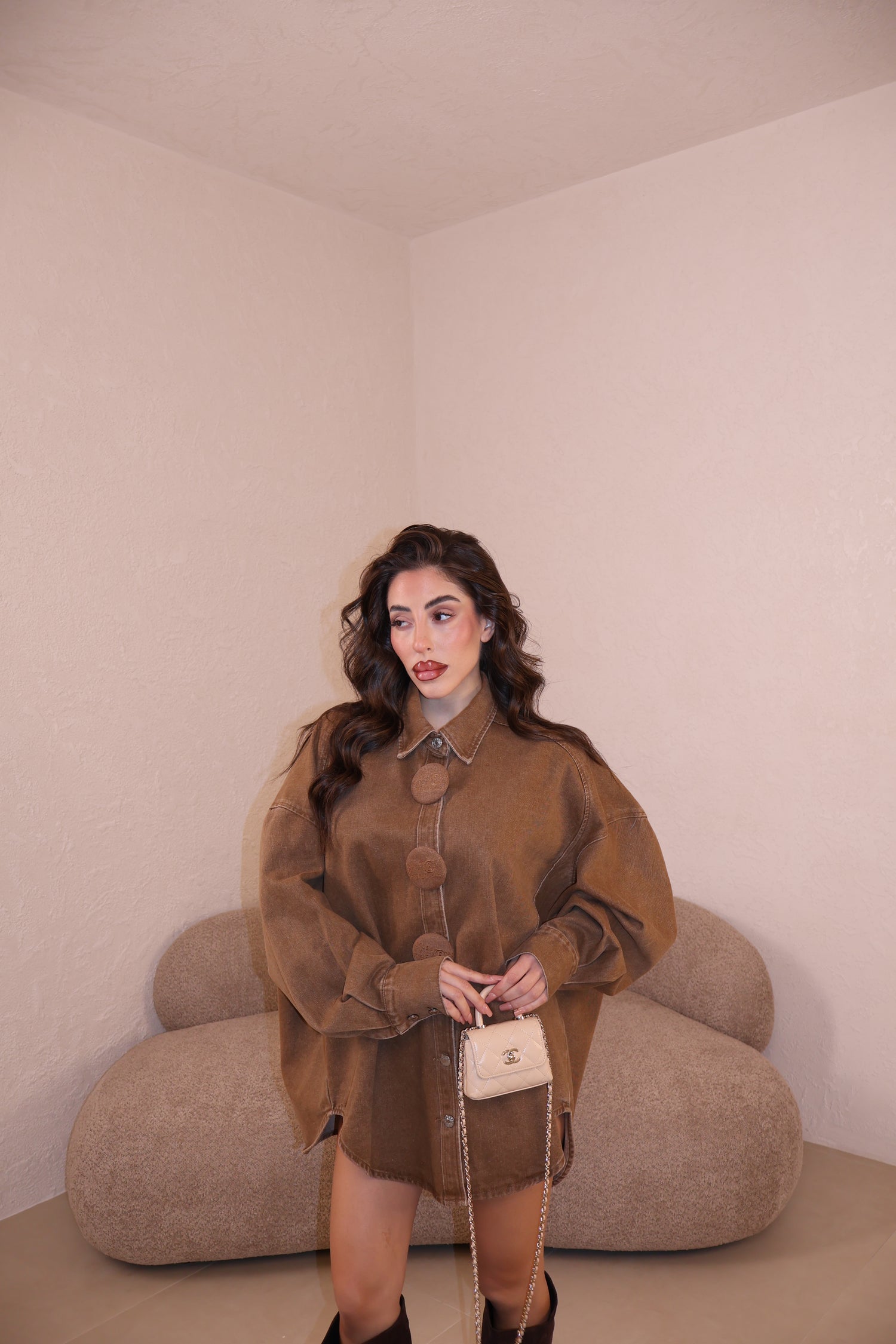 Camicia Maison camel