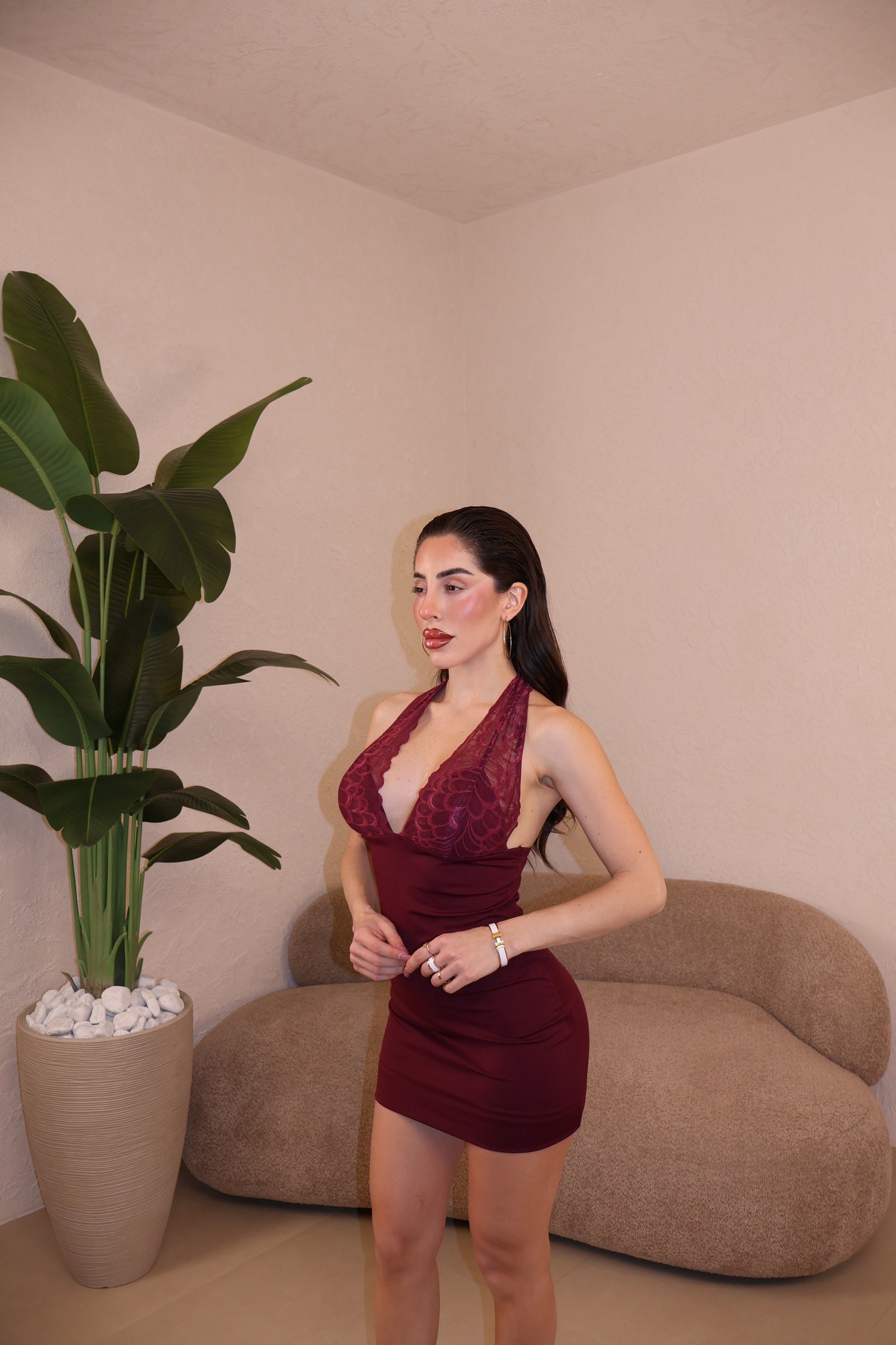 Abito Camille bordeaux