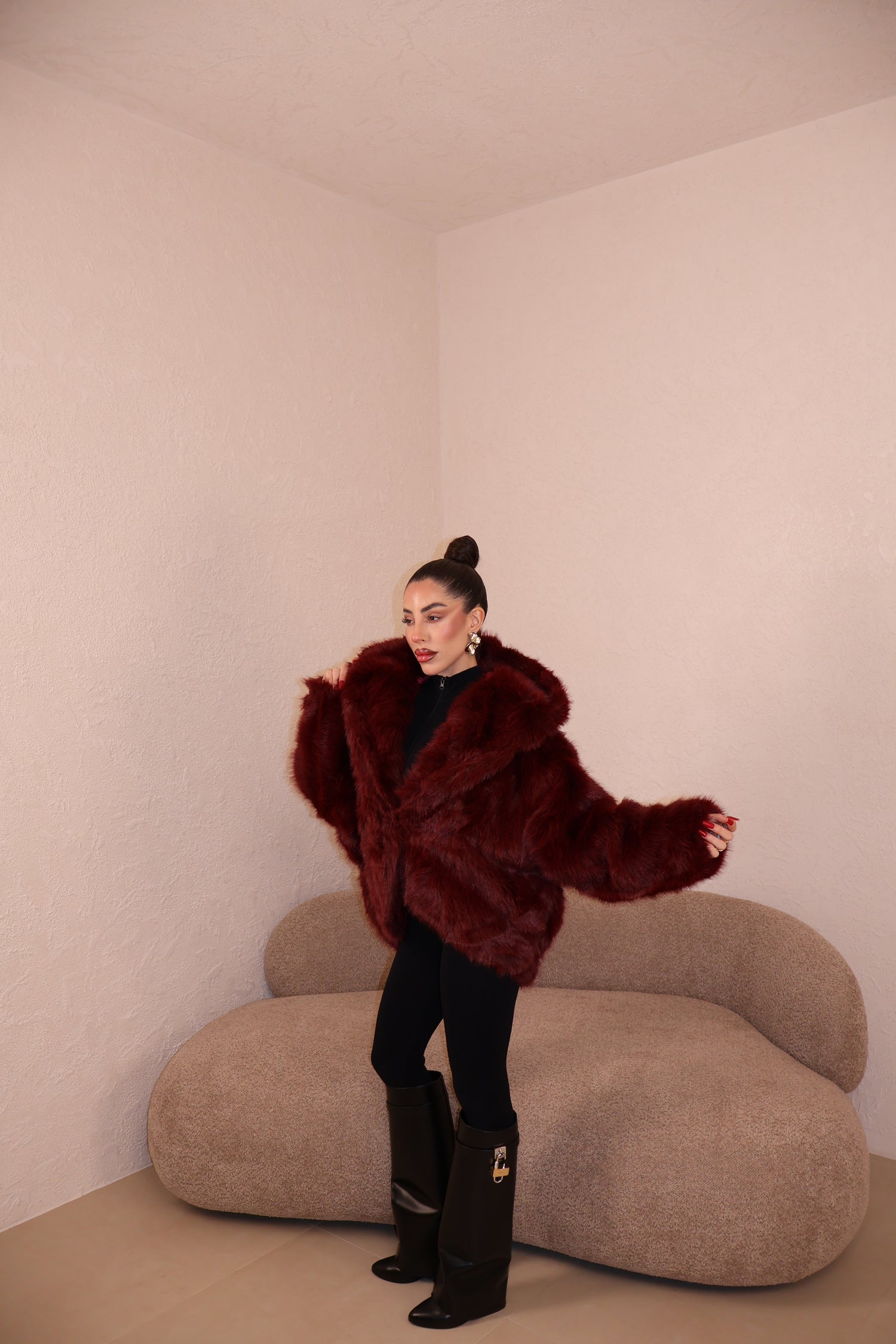 Pelliccia Roma bordeaux