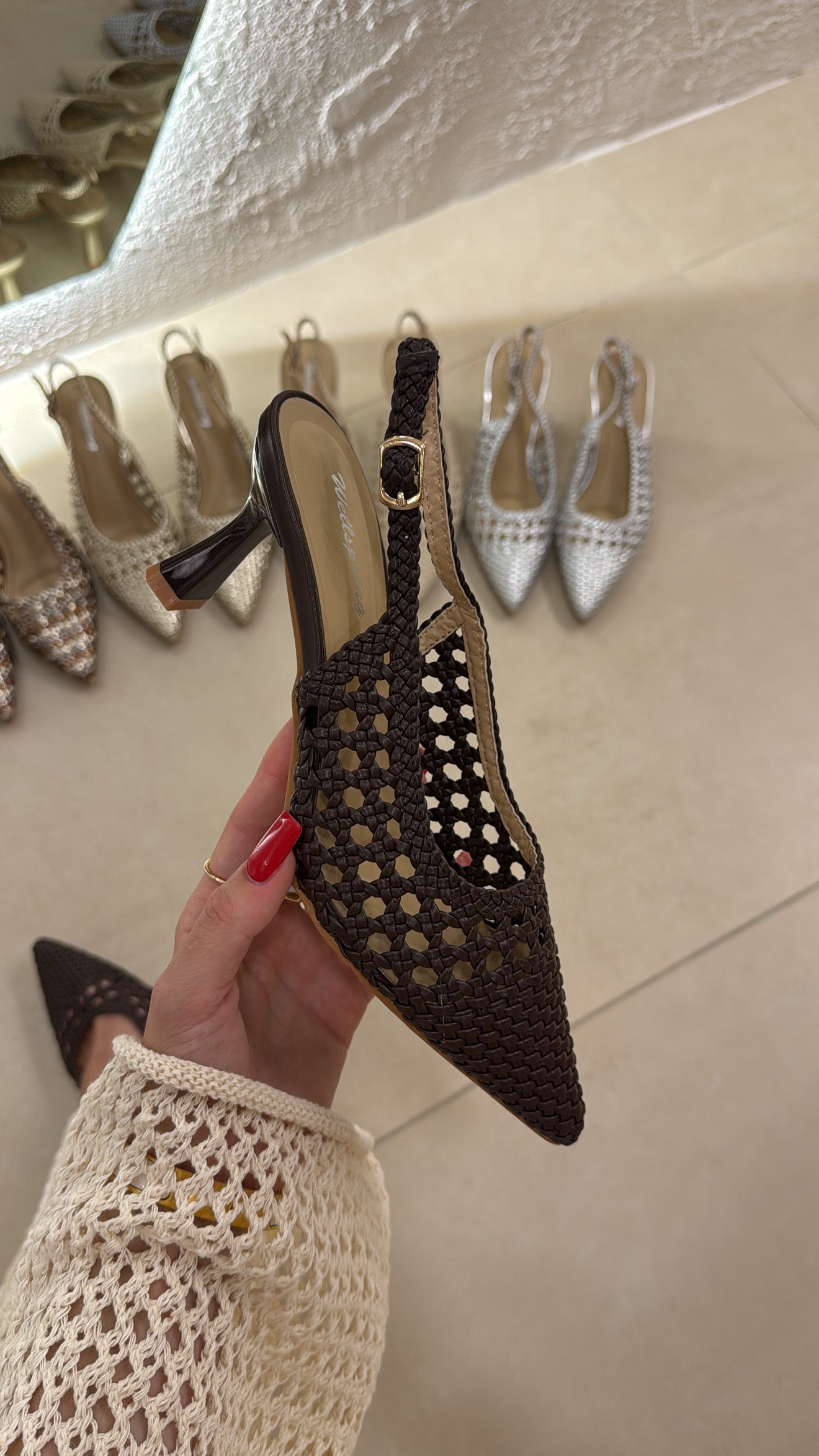 Slingback Crochet choco
