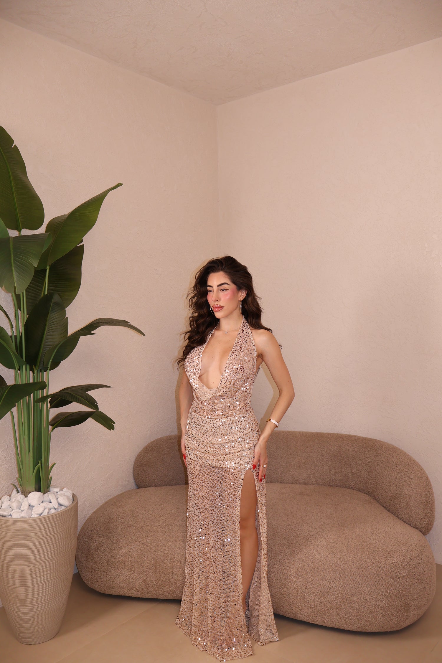 Abito Paillettes Gold