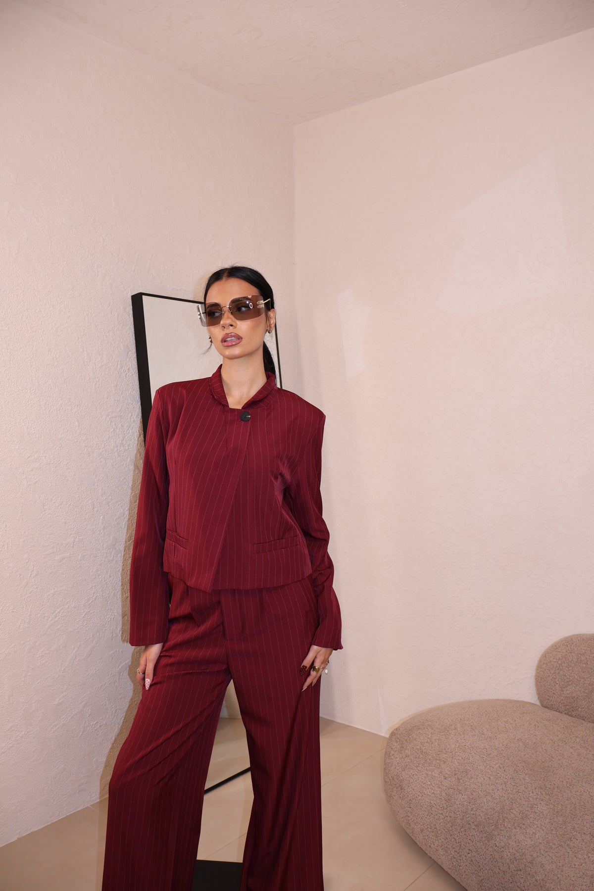 Tailleur Crop wine