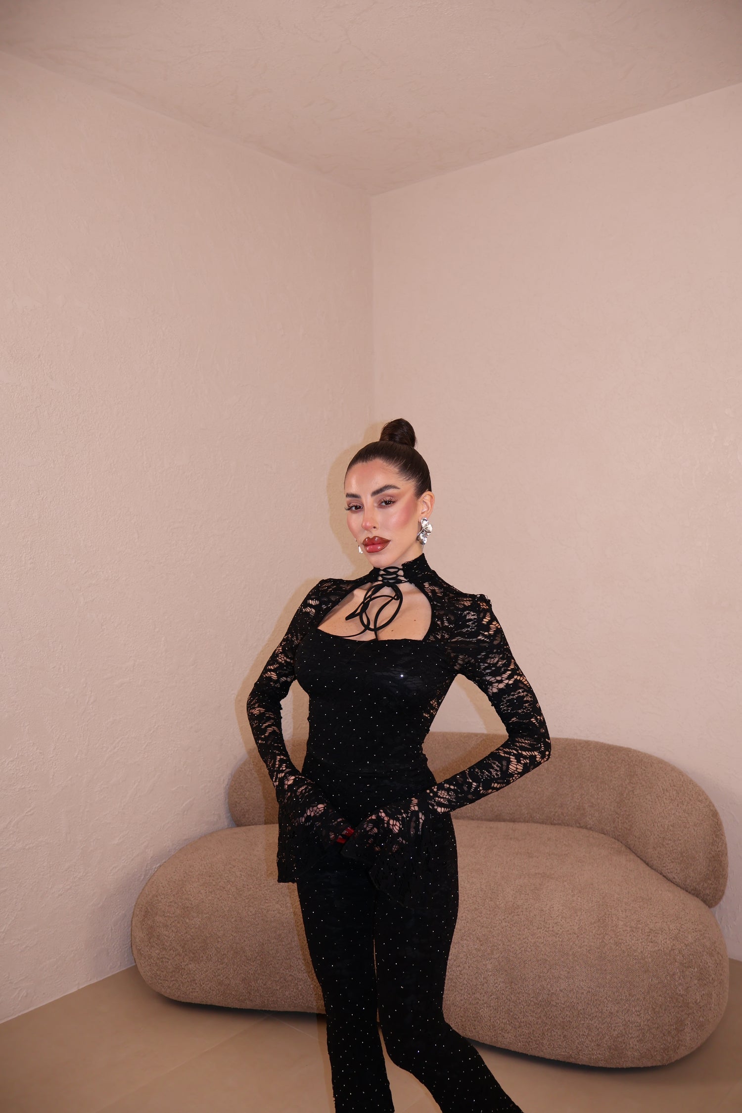 Jumpsuit Collar Strass