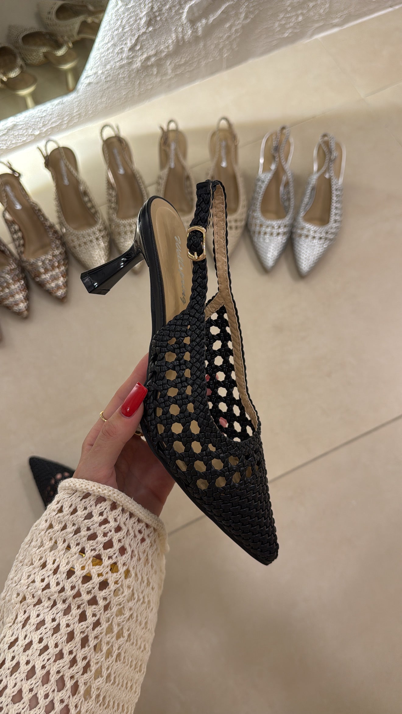 Slingback Crochet black