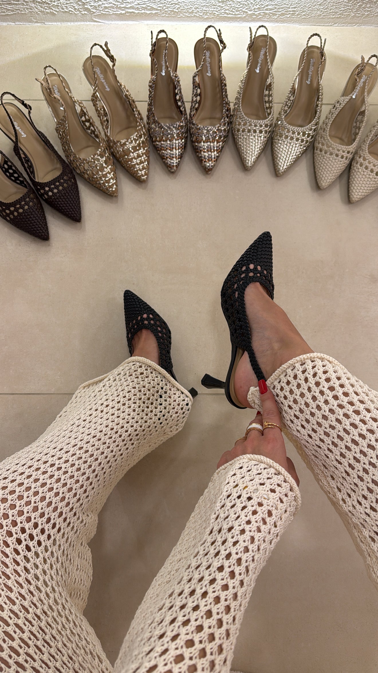Slingback Crochet black