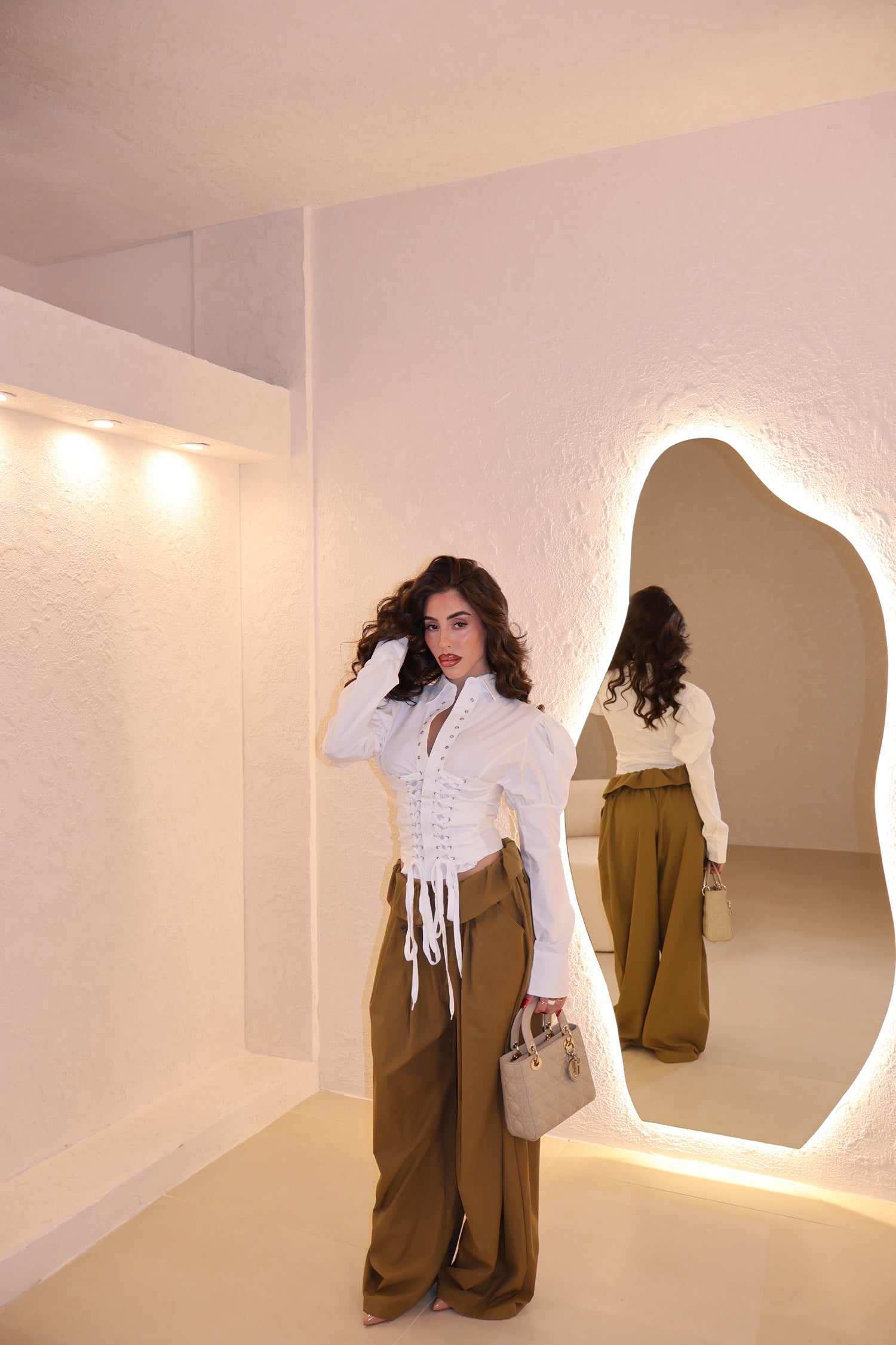 Pantaloni Rouche choco