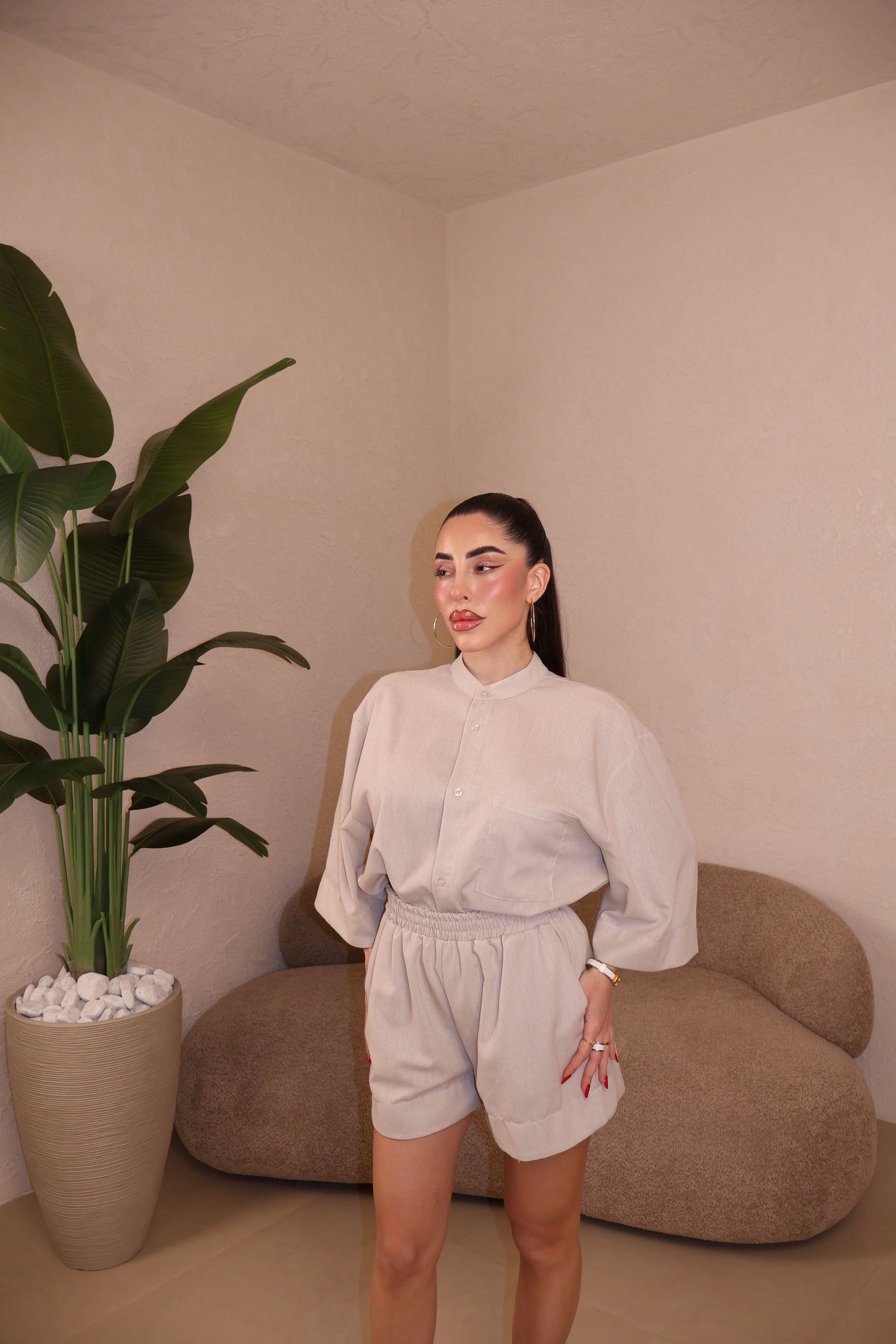 Co/Ord Lino beige