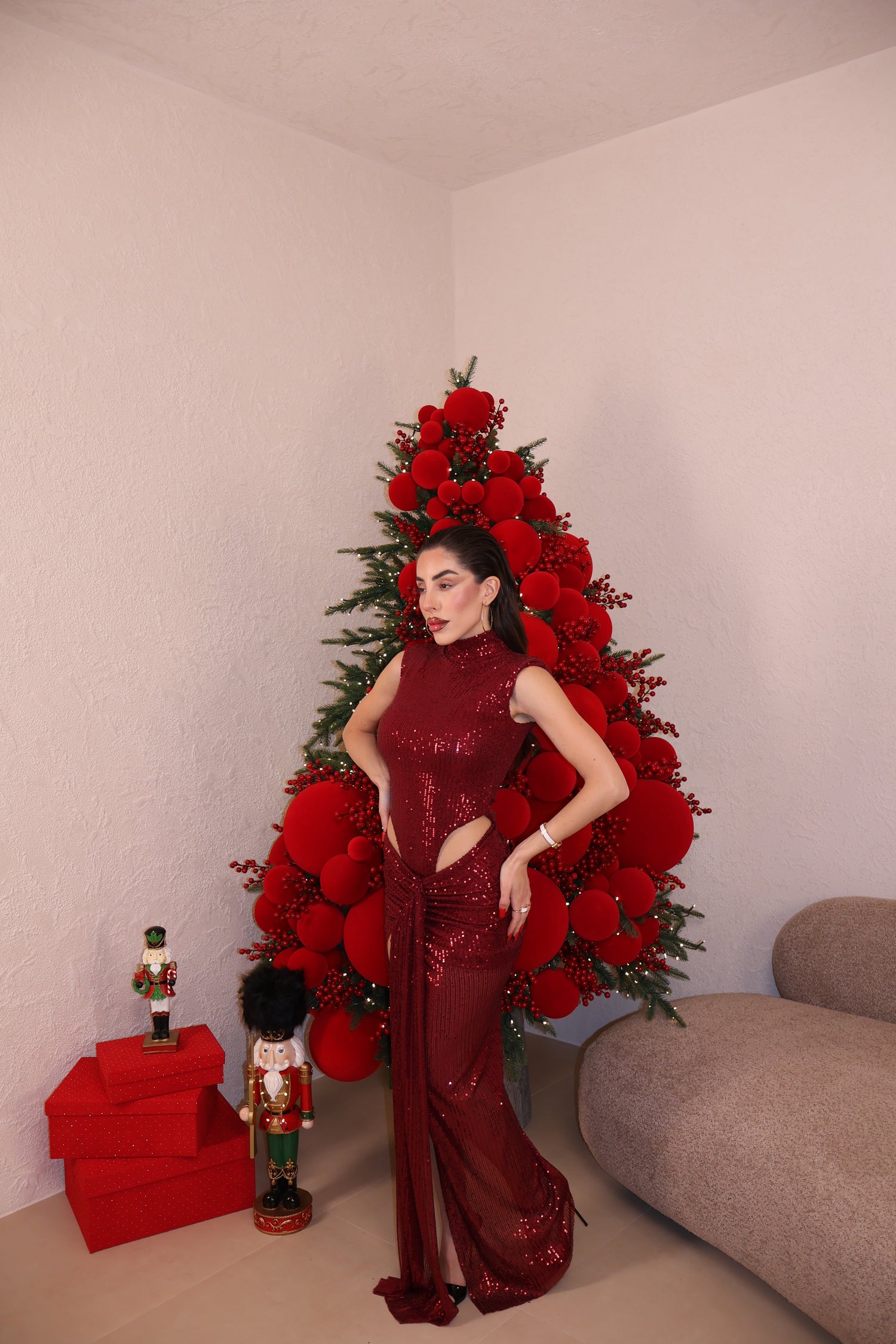 Co/Ord Paillettes bordeaux
