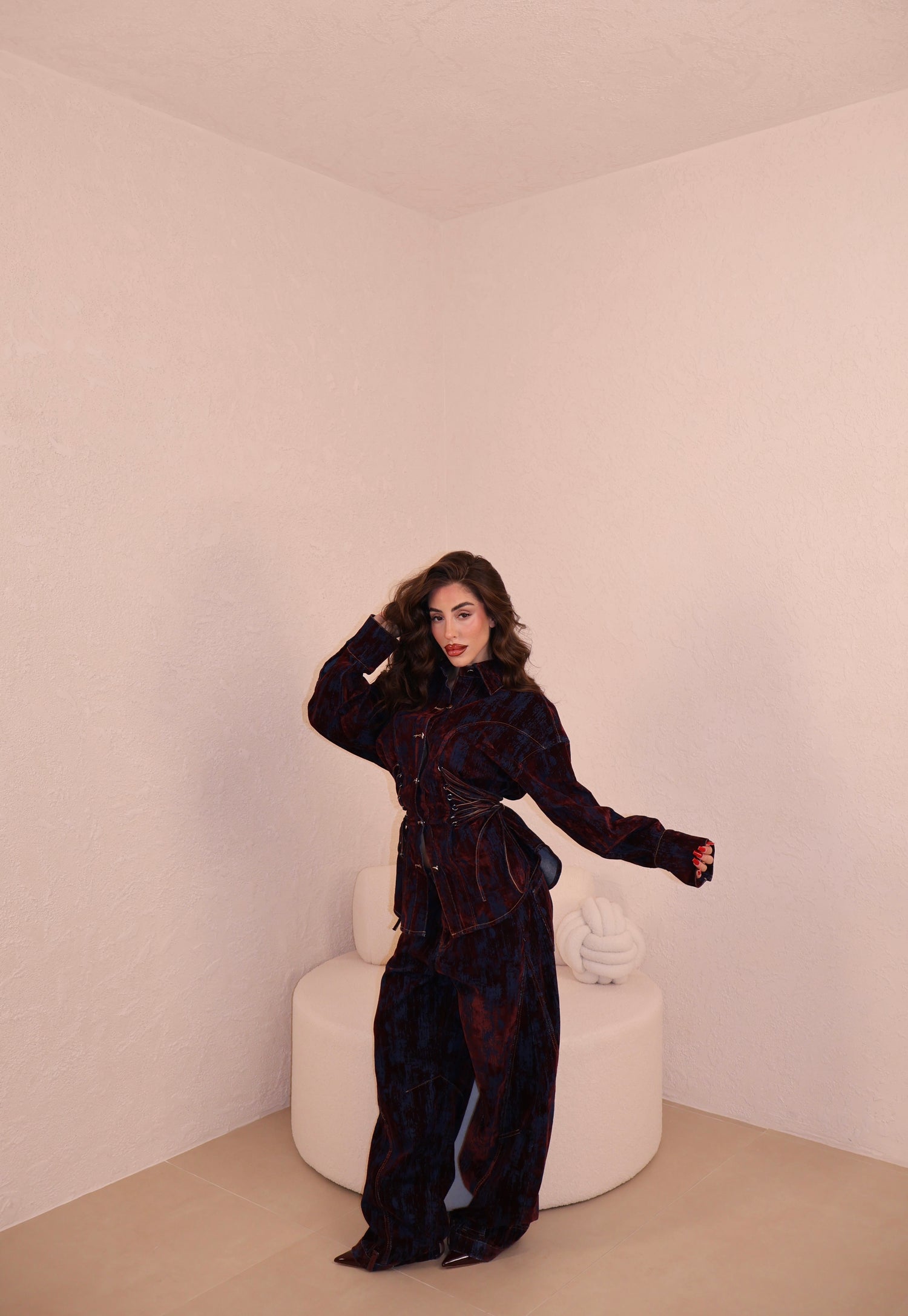 Jeans Chenille bordeaux