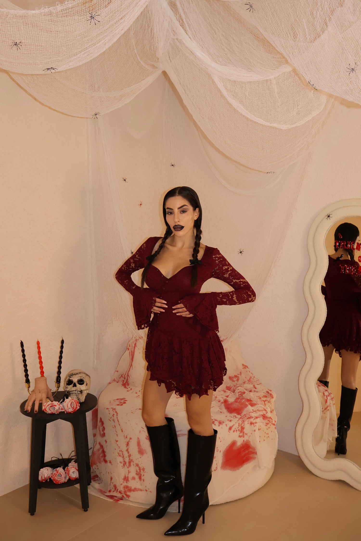 Abito Leonie Pizzo bordeaux