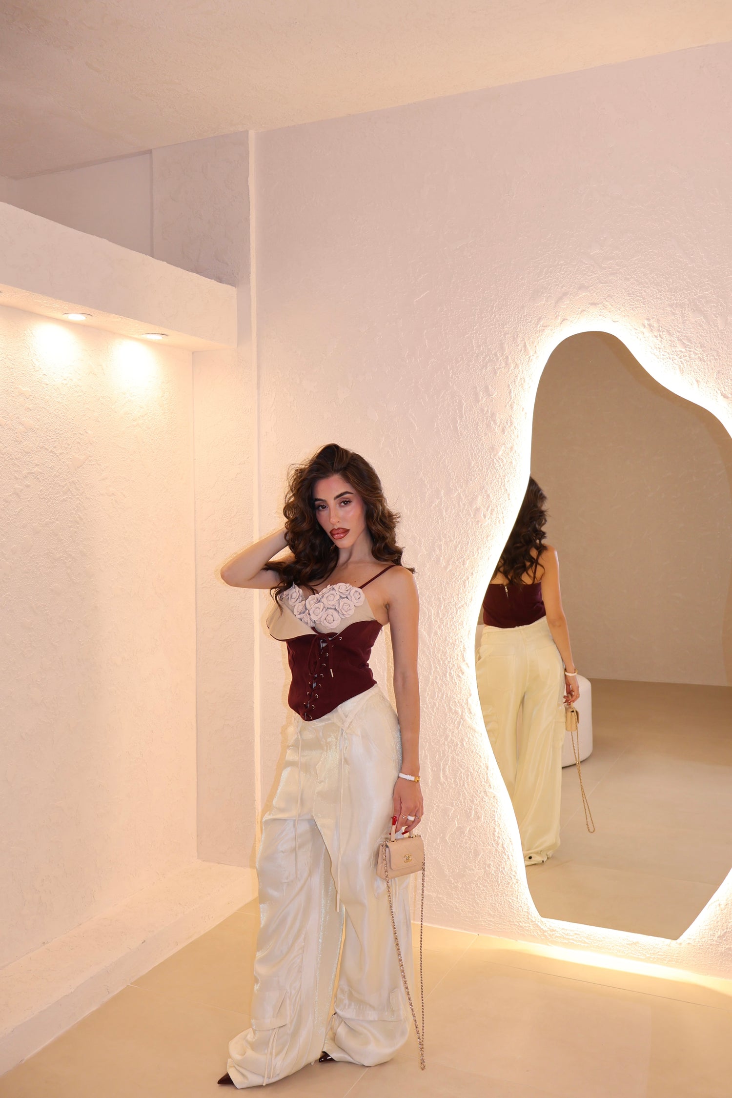 Pantaloni Metal cream