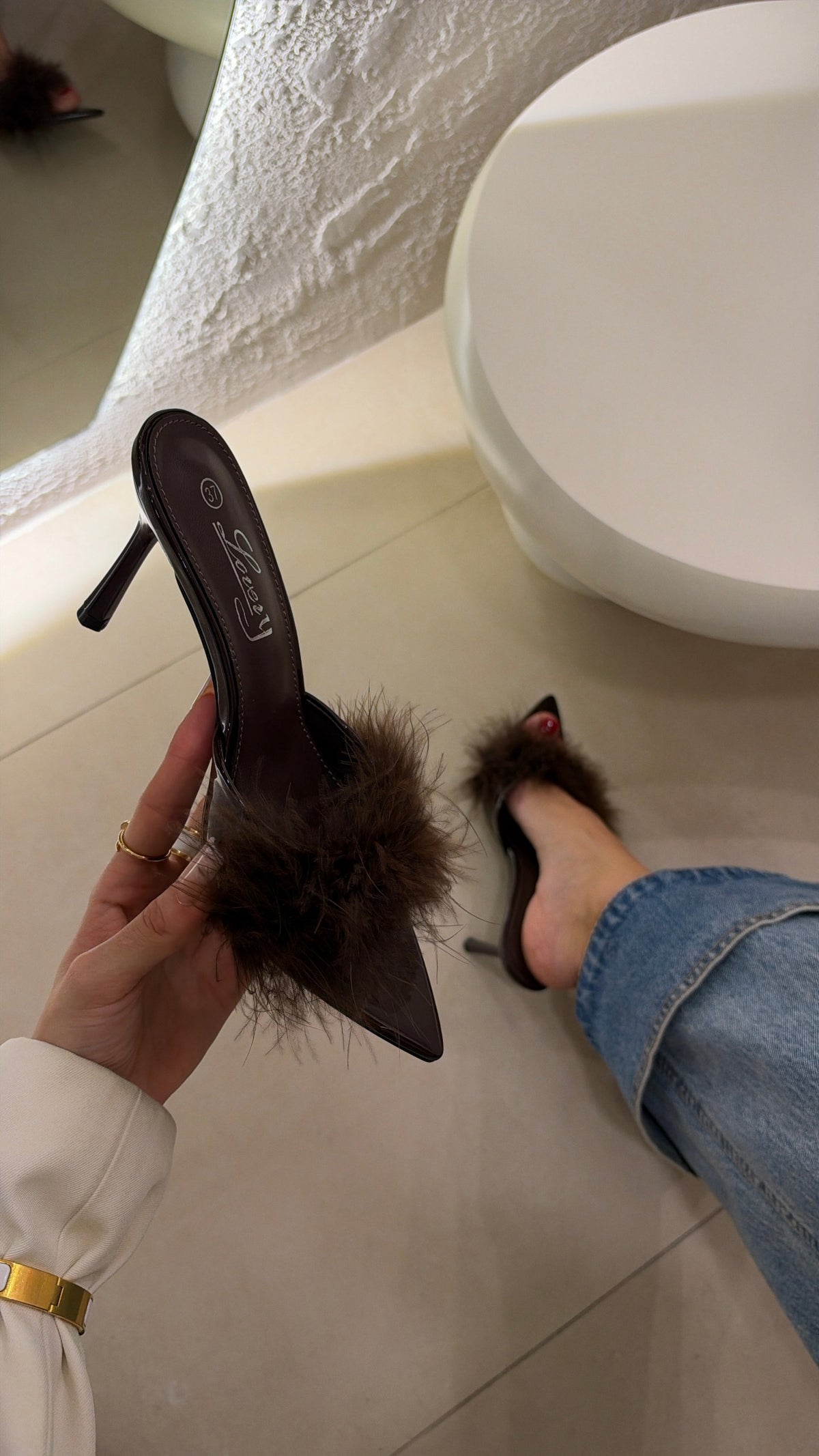 Mules Piume choco