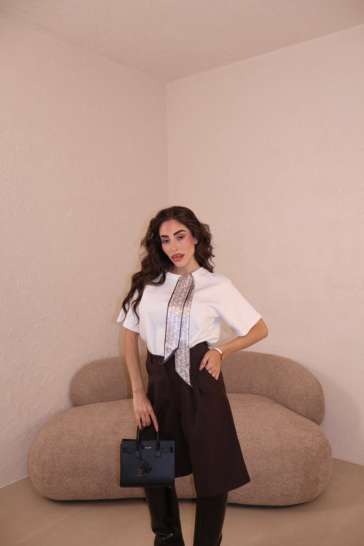 T-Shirt Basic + foulard white