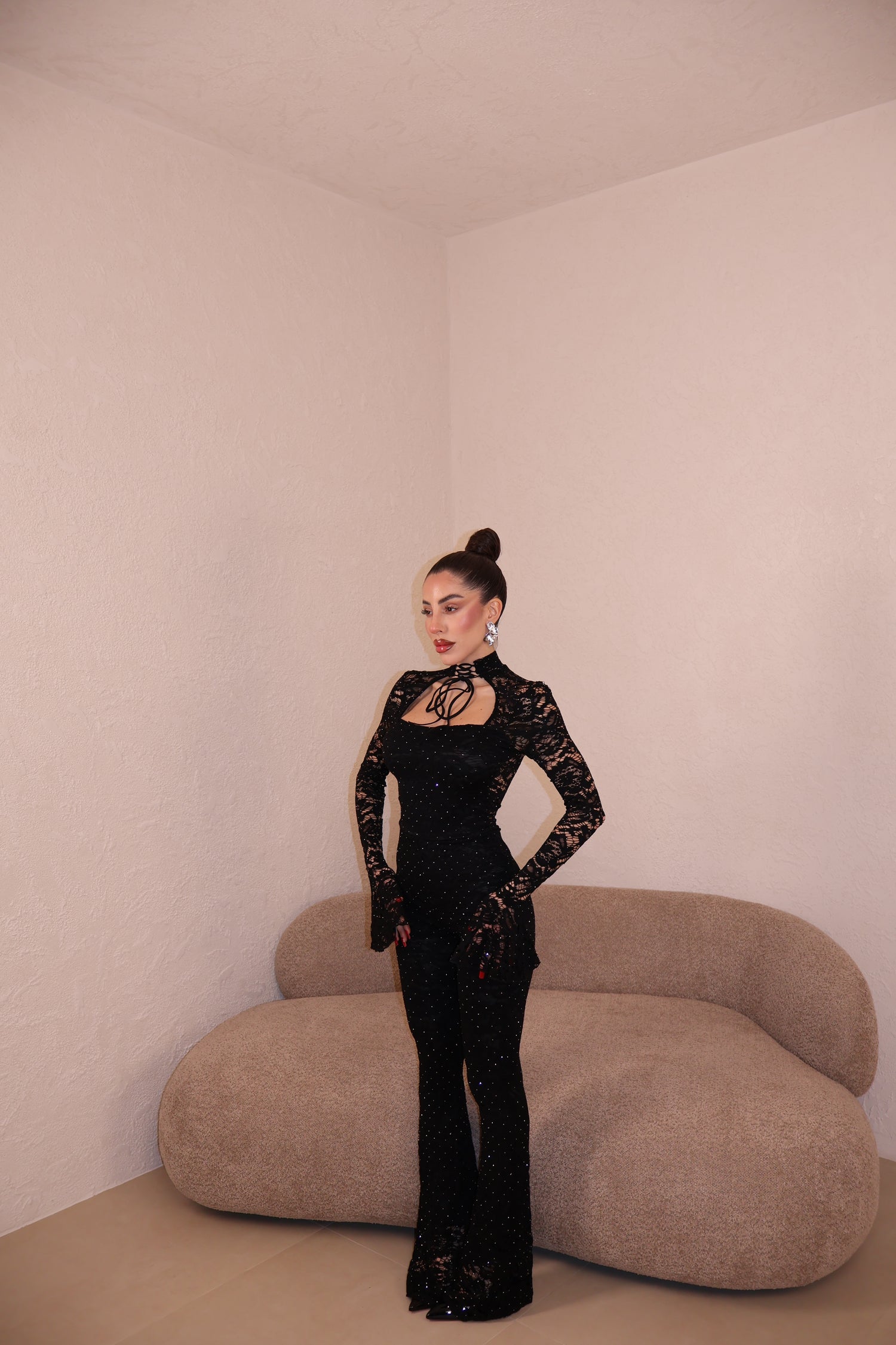 Jumpsuit Collar Strass