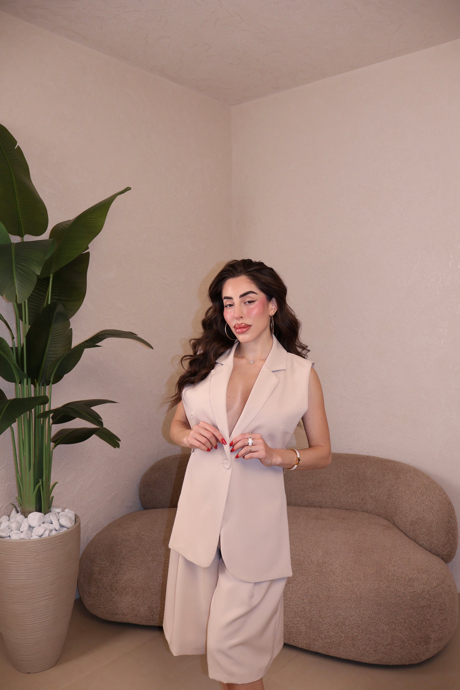 PRE-ORDER Co/Ord Gilet panna