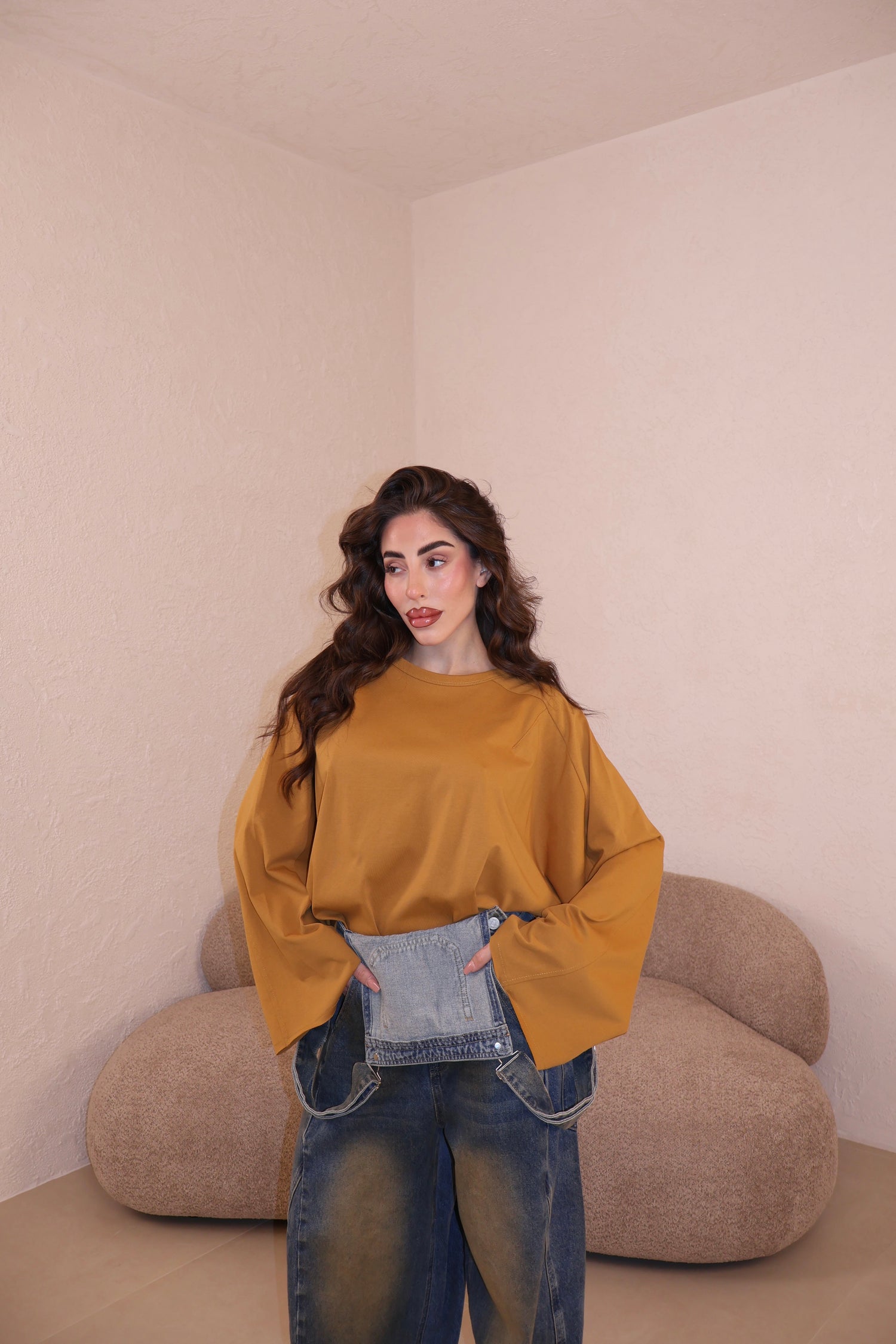 Maglia Over Size senape