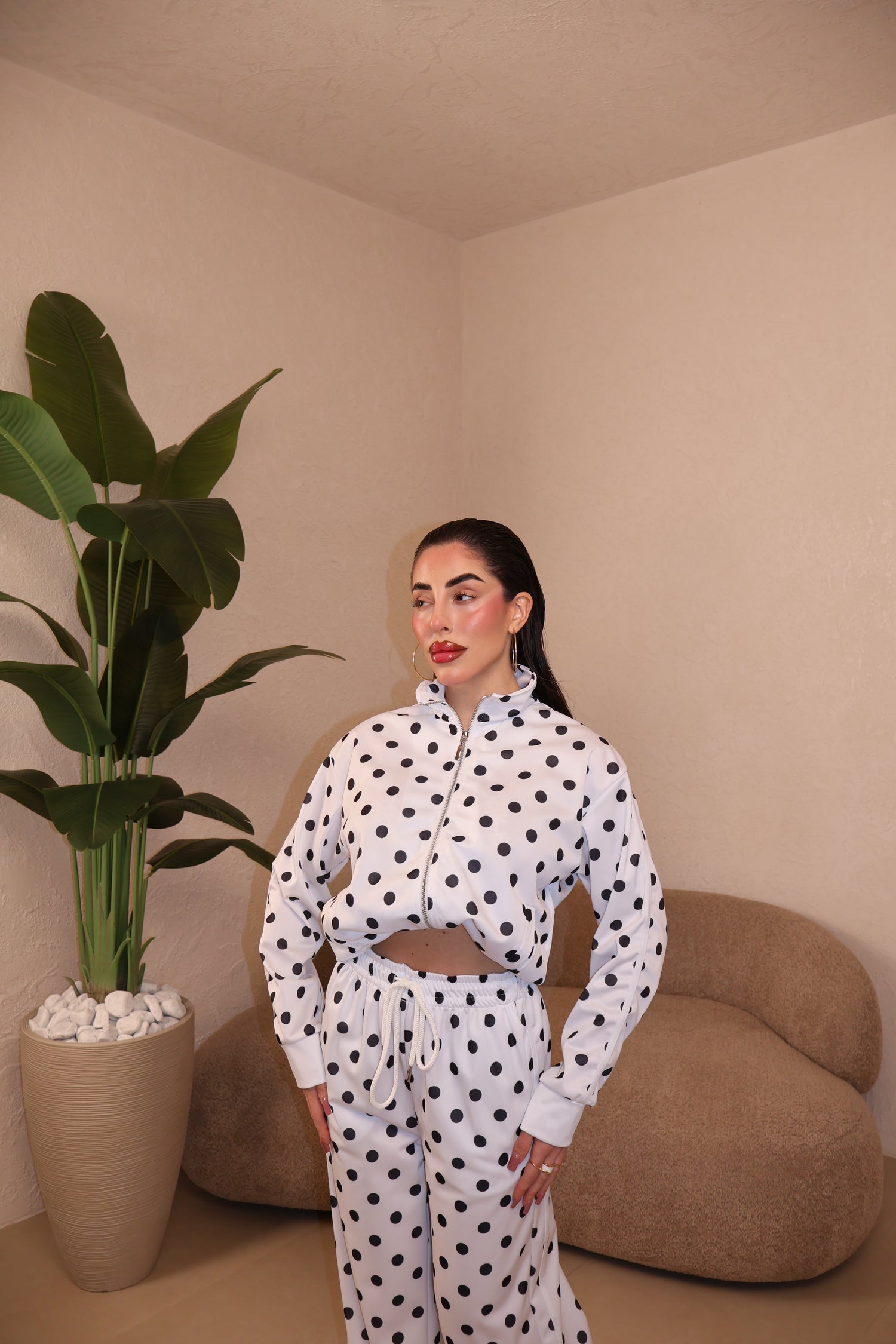 Co/Ord Tuta Pois white