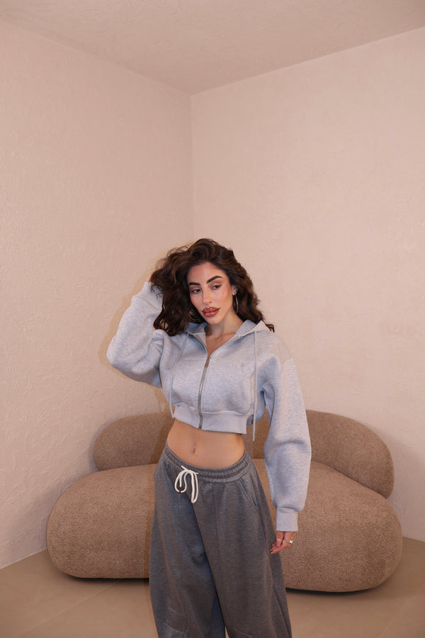 Felpa Crop grey