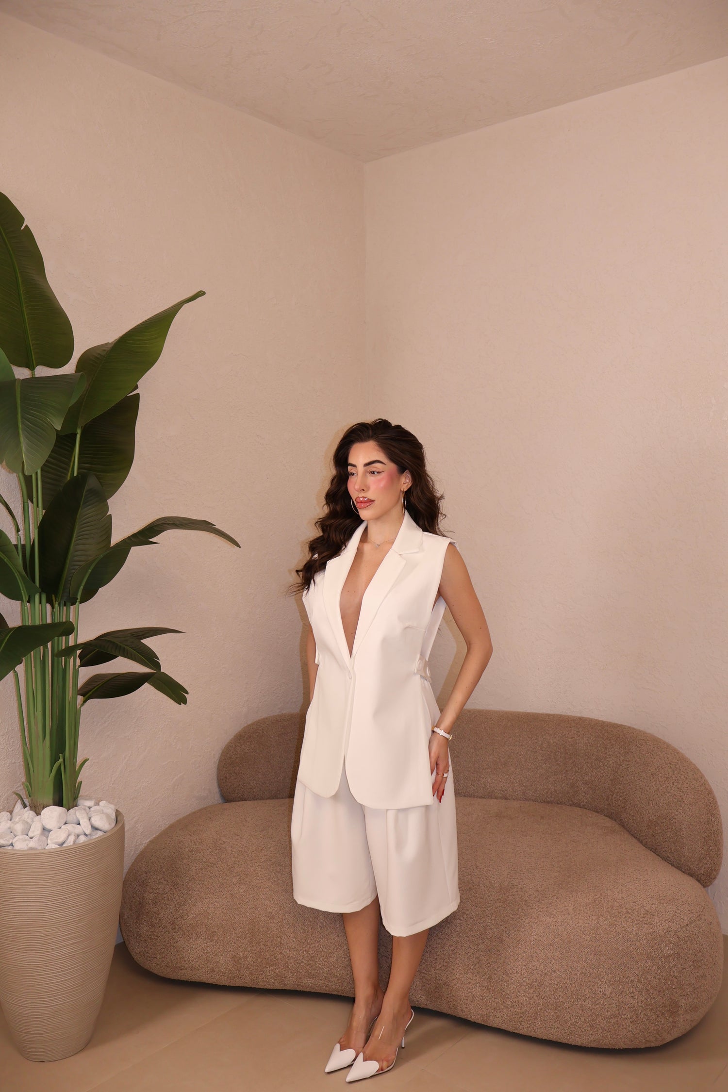PRE-ORDER Co/Ord Gilet bianco
