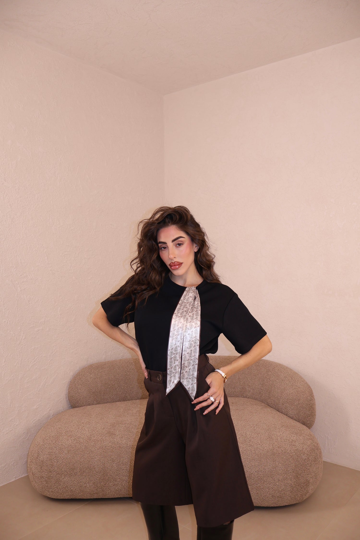 T-Shirt Basic + foulard black