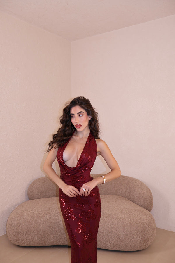 Abito Clara bordeaux