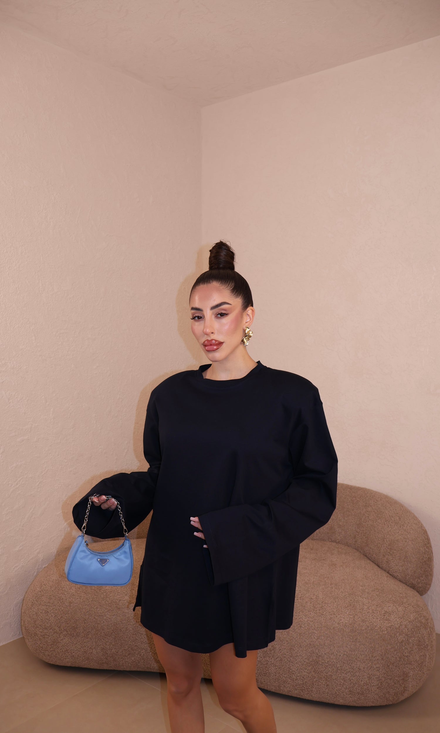 Maglia Over Spalline blu